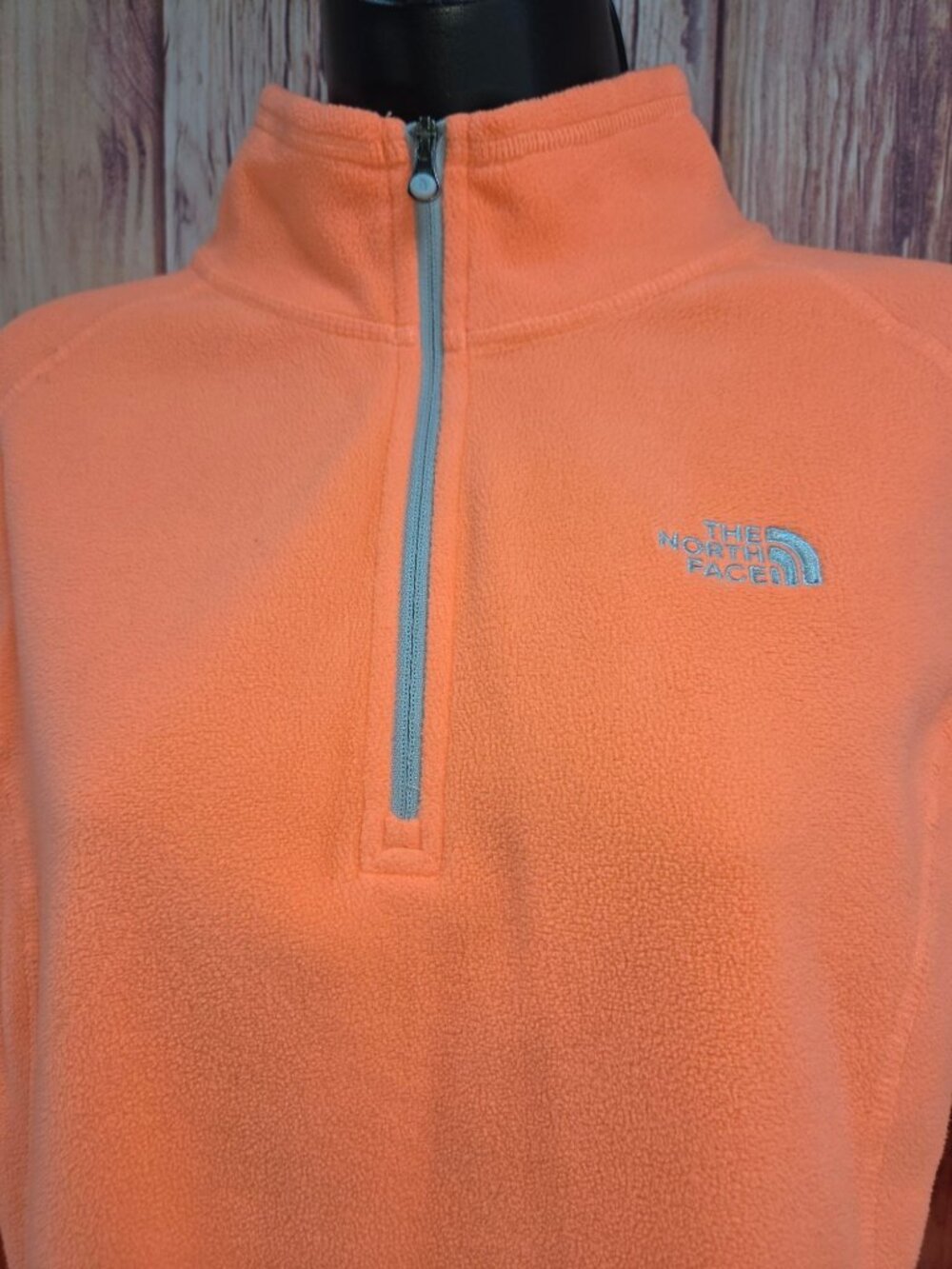 The North Face Womens Orange Fleece Pullover Medium - Picture 3 of 7